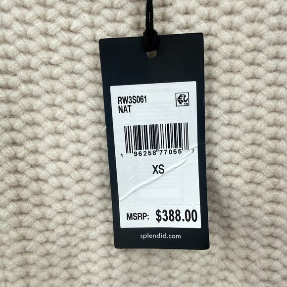 Kate Young x Splendid 100% Cashmere Chunky Sweater Cream Size XS NWT Chunky - Picture 7 of 10